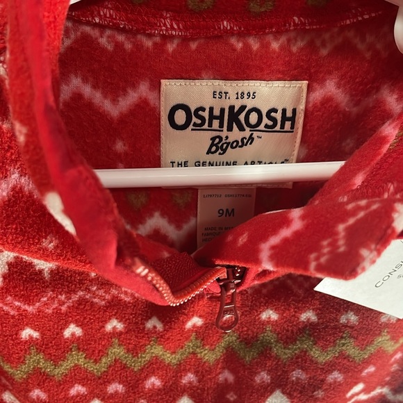 OshKosh B’Gosh 9M Girls Fleece Half-zip Top - Picture 3 of 3